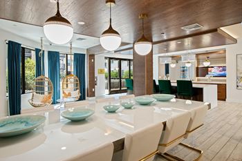 Clubhouse Dining at The Dartmouth North Hills Apartments, Raleigh, NC, 27609